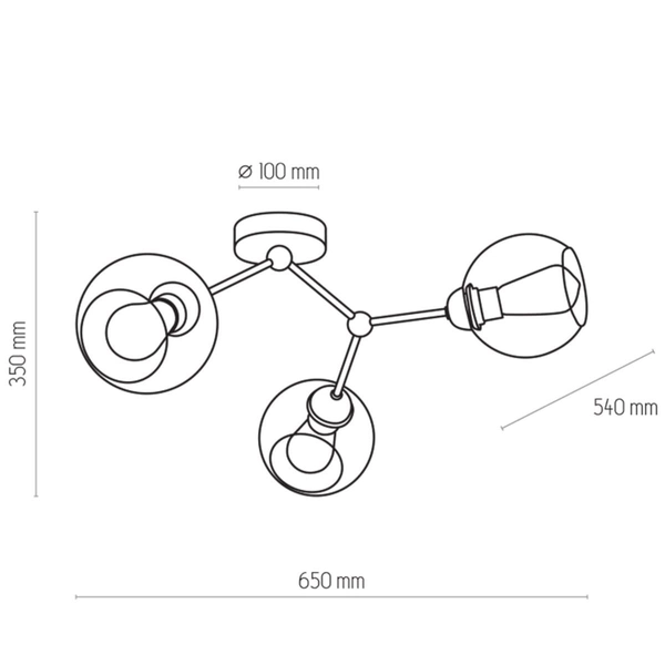 Molekułowa lampa sufitowa loft Fairy 4372 TK Lighting szklany czarny