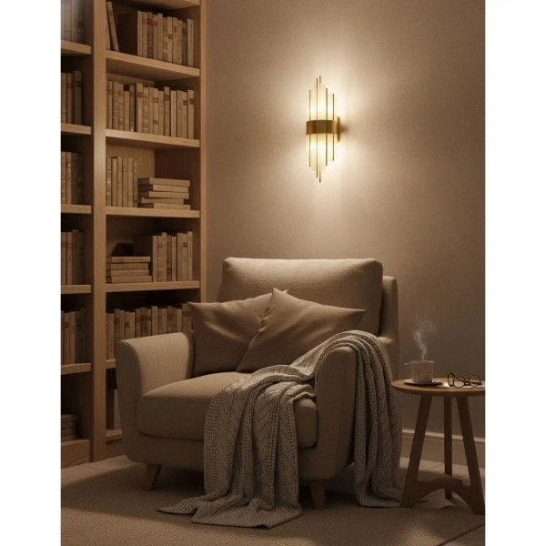 Kryształowy kinkiet ścienny Otto CGOTTOGOLD45 szklany mosiądz