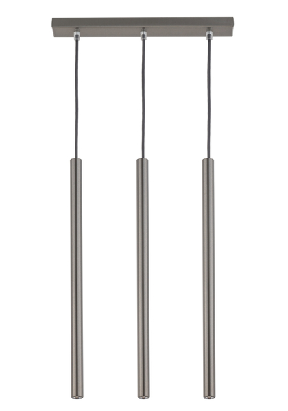 Lampa wisząca Sopel 3-płomienna tuby na listwie srebrne