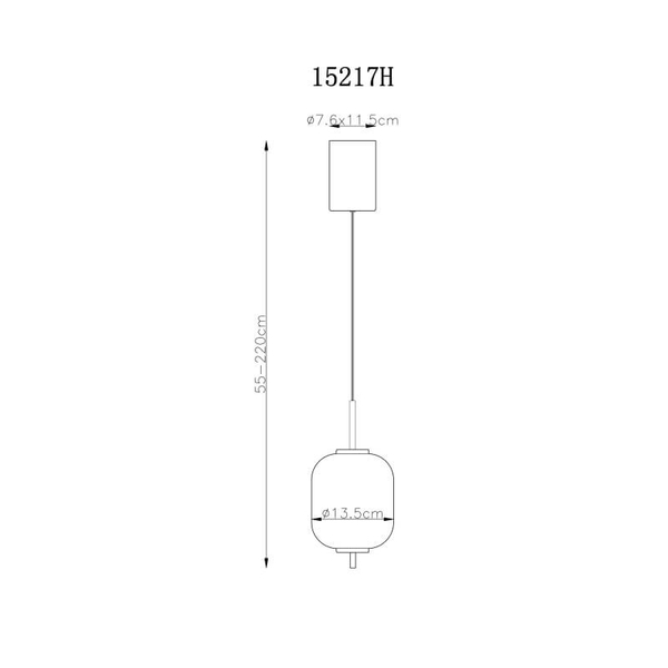 Szklana wisząca lampa Ewald 15217H LED 7W 3000K kule mosiądz