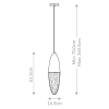 Szklana lampa wisząca Ecrou QN-ECROU-1P-BG LED 10W 3000K do salonu złoty