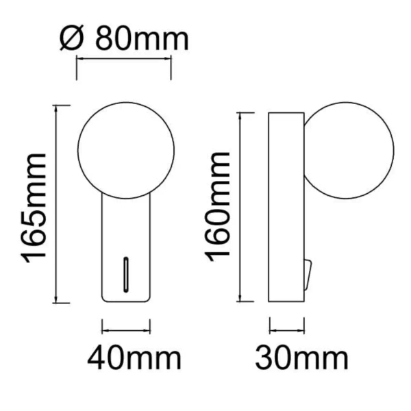 Kinkiet łazienkowy Boletta Parette Nero OR85556 belka IP44 czarny