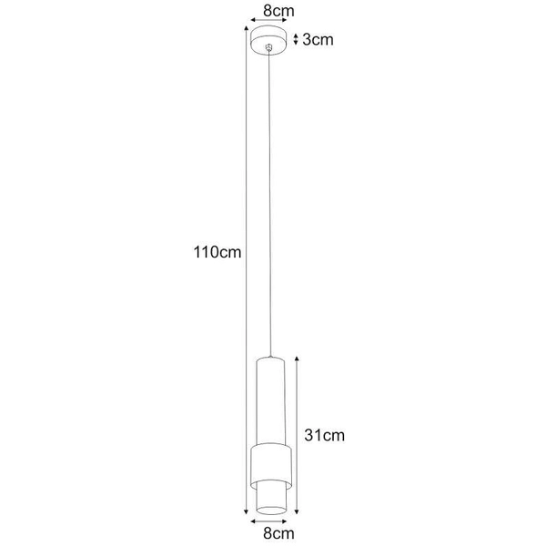 LAMPA okrągła Pern K-4716 Kaja wisząca OPRAWA tuba ZWIS metalowy sopel czarny złoty