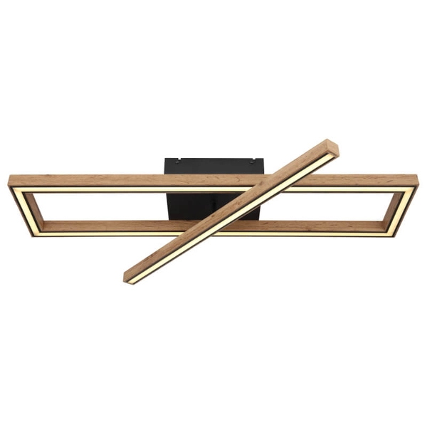 Nowoczesna lampa sufitowa Mandera 67287D1 LED 36W 3000K drewniana czarna