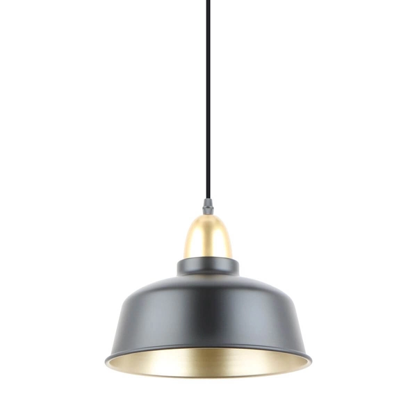 Wisząca lampa loftowa Mensa kopuła nad stół czarna złota