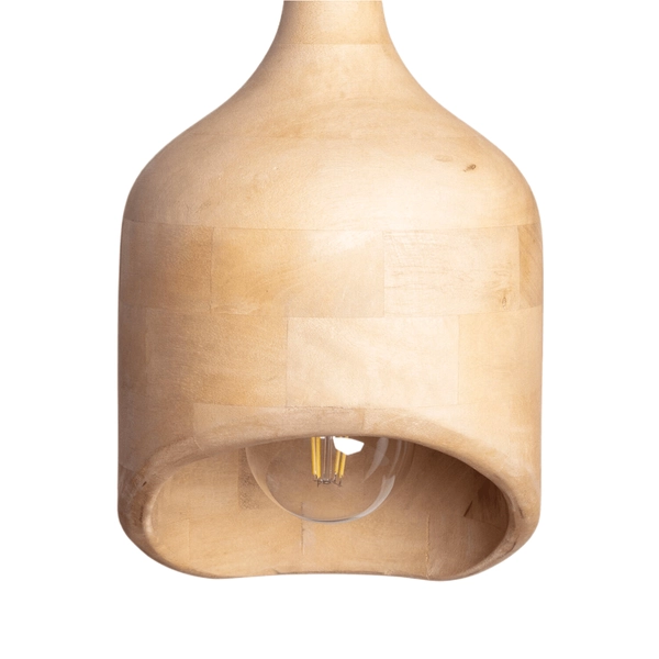 Lampa wisząca z drewna mango Fagioli ABR-LWMAN1 do salonu drewniana