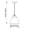 Lampa wisząca do kuchni Franklin 76328 Endon metalowa szara mosiądz