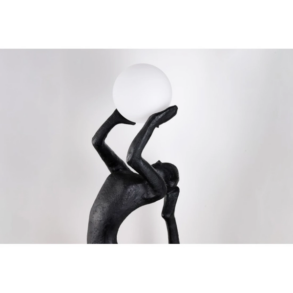 Lampa podłogowa ARTEMIS czarna biała AZ6783 1xE27 kulista do salonu