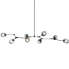 Lampa sufitowa Smokey ABIGALI-MD2003-9PCS-JG molekuły czarne