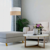 Podłogowa lampa jutowy klosz Linobianco 5241 TK Lighting brązowa biała