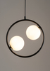 Nowoczesna lampa wisząca Ring czarna 2-punktowa szklane kule