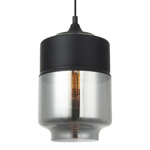 LAMPA wisząca MOLINA MDM-2377/1 BK+SG Italux szklana OPRAWA skandynawski ZWIS czarny przydymiony