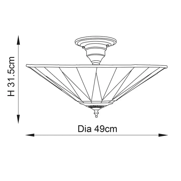 Witrażowa lampa sufitowa Dark star 64043 szklana tiffany czarna brązowa