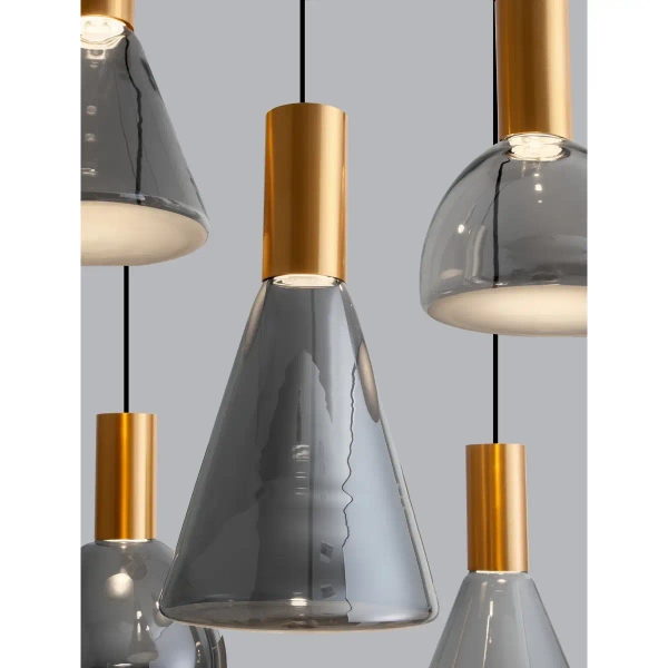 Minimalistyczny żyrandol SARDUNO LE45139 LED 41W 3000K szara złota