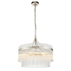 Wisząca lampa szklana na łańcuchu szklana chrom Marietta OUTLET