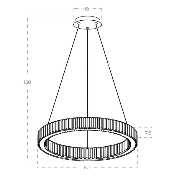 Wisząca lampa kryształowa SPARK AZ5788 Azzardo LED 30W 3000K złota