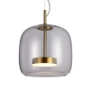 Szklana lampa wisząca Caste PND-17760A-BRSS-CL LED 10W 3000K szara złota