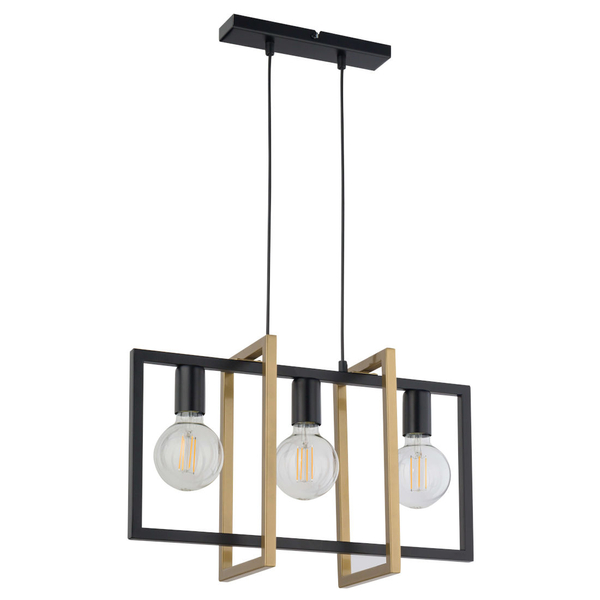 Salonowa LAMPA wisząca EDEN 32234 Sigma metalowy zwis do jadalni czarny złoty