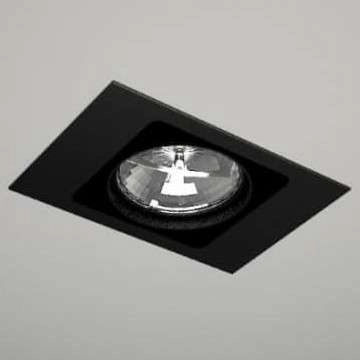 Wpuszczana LAMPA sufitowa MUKO 7347 Shilo prostokątna OPRAWA podtynkowa metalowy wpust czarny