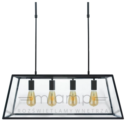 Loftowa LAMPA wisząca FINLAND 305503 IL MIO szklana OPRAWA retro zwis klatka czarna