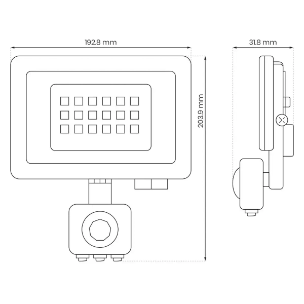 Techniczna lampa halogenowa EKN1627 LED 50W 4000K PIR IP65 czarny