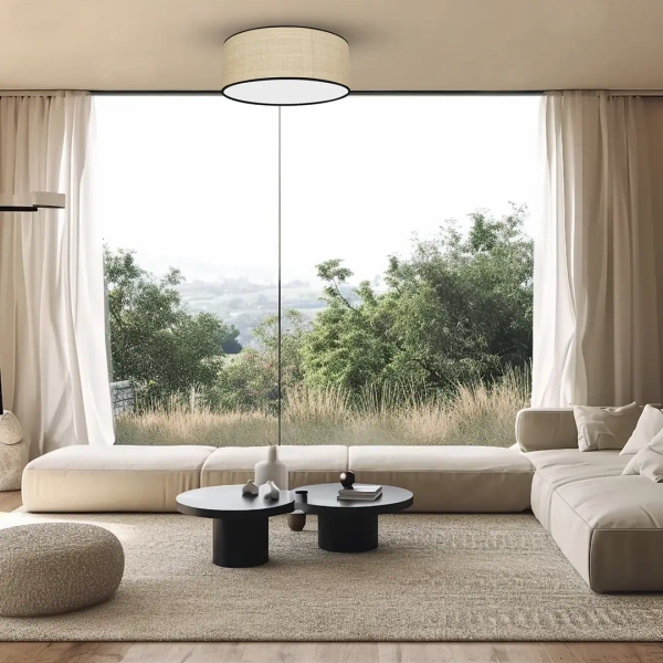 Naturalna lampa sufitowa MARSHALL MLP71067 do salonu rattan biały