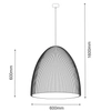 Lampa wisząca na przedpokój Gandra 5029 Shilo karbowana nad stół metal srebrna