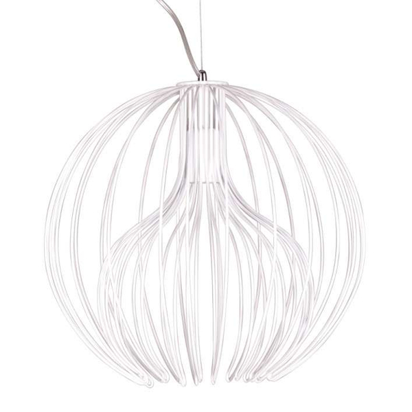 LAMPA wisząca Tori K-3405 biały Kaja metalowa OPRAWA druciany ZWIS kula biała