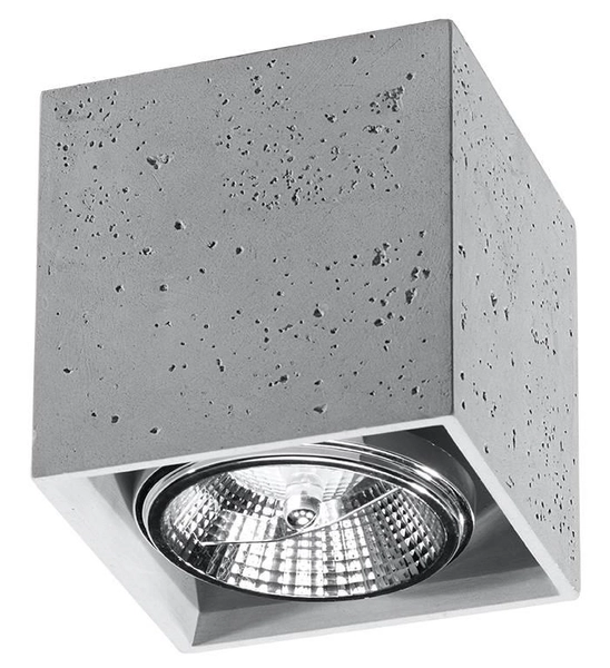 Spot LAMPA sufitowa SL.0646 betonowa OPRAWA downlight kostka cube szara