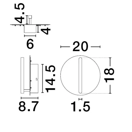 Lampa ścienna okrągła GALURCA LE45546 LED 15W 2700K metalowa czarna biała