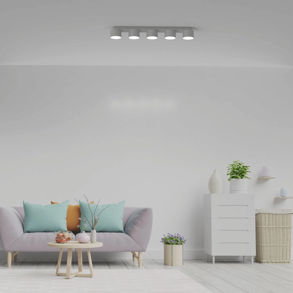 Minimalistyczna lampa sufitowa Dixie tuby do jadalni białe