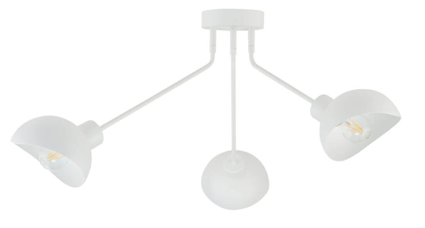 Biała lampa sufitowa Roy nad łóżko do sypialni metalowa
