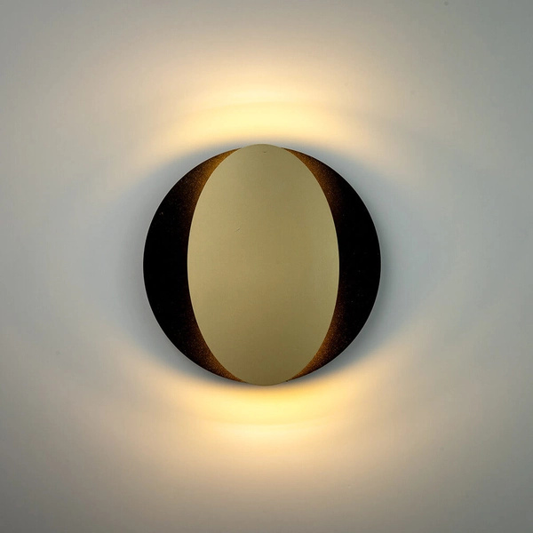 Okrągła lampa naścienna Ovo 40871 eye do sypialni czarna złota
