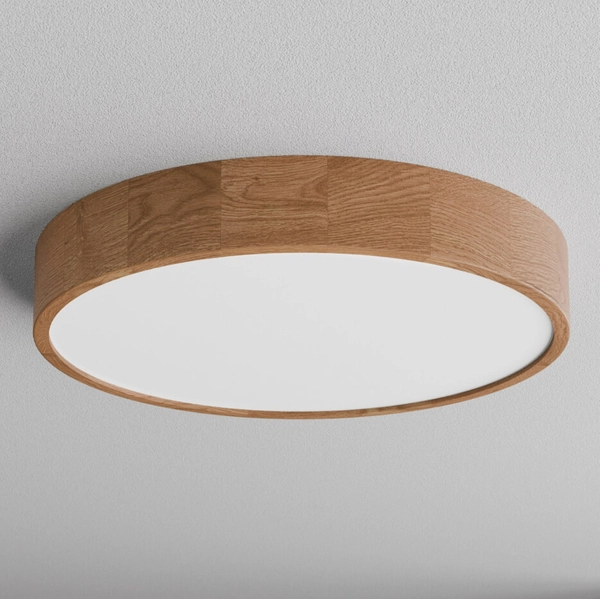 Sufitowa lampa Cleo 1307623600851 Temar okrągła drewniana dębowa