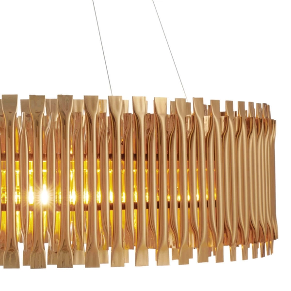 Okrągła lampa wisząca Modular XC107 gold Step do salonu glamour złota