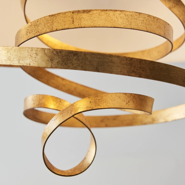 Lampa wisząca z abażurem L&-195268 Light& serpentyna hampton złota ecru