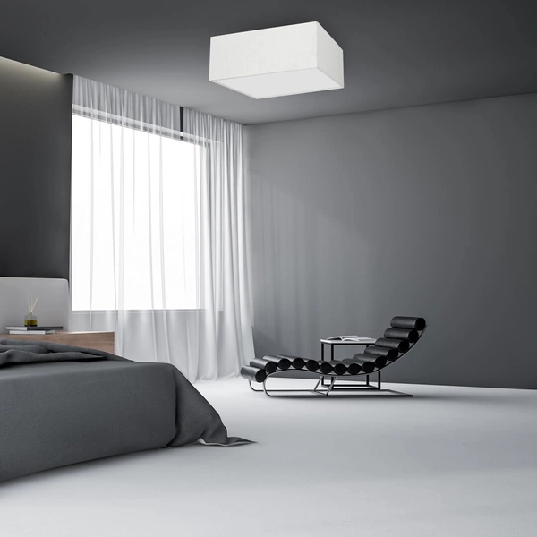 Kwadratowa lampa sufitowa Albion natynkowa do holu biała