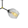 Loftowa LAMPA sufitowa 1094/2 BLACK Elem szklana OPRAWA modernistyczna chemistry czarna przezroczysta