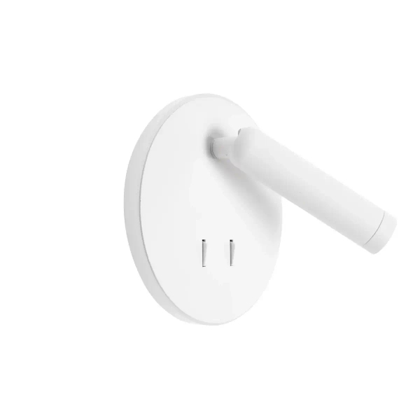Lampa ścienna z włącznikiem LUX biała W0431 LED 7W 3000K tuba regulowana
