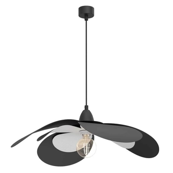 Lampa wisząca metalowa Zino 5011 BROSline kwiat kuchenna czarna biała