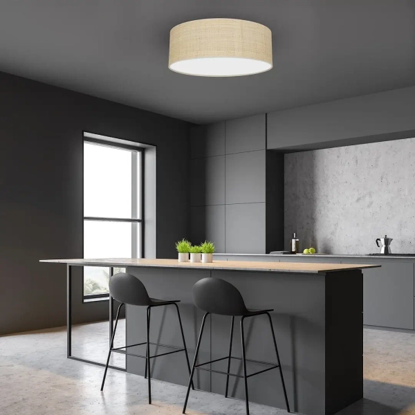 Ekologiczna lampa sufitowa MARSHALL MLP7488 do salonu beżowy biały