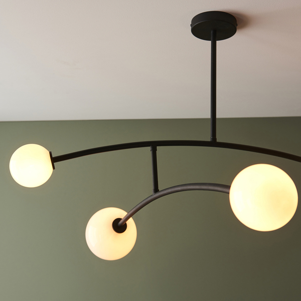 Żyrandol nowoczesny L&-192940 Light& molekuły szklane kule czarny