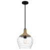 Ekologiczna lampa wisząca Royer QZ-ROYER-1P-MBK szklana rattan czarny