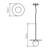 Wisząca lampa drewniana Orbit QN-ORBIT-P-M-TEAK kula brązowy biały