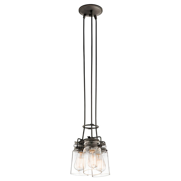 Kuchenna lampa wisząca Brinley KL-BRINLEY3-OZ Kichler przezroczysta brązowa