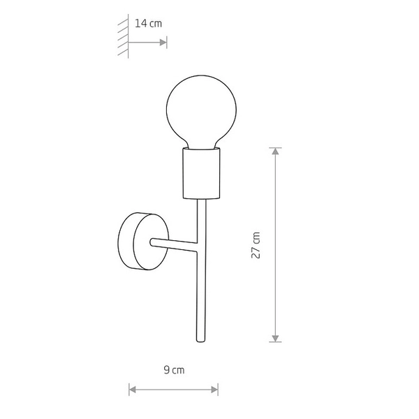 Industrialny kinkiet metalowy Radius 7762 do przedpokoju czarny