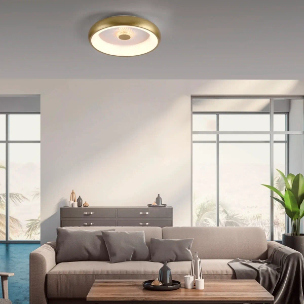 Lampa sufitowa na pilot VERTIGO mosiądz 14384-60 1xLED 29W 2700-5000K okrągła
