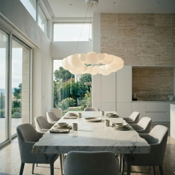 Lampa wisząca dekoracyjna CLOUD ST-DL6123P-50 biała akrylowa LED 32W 4000K do sypialni