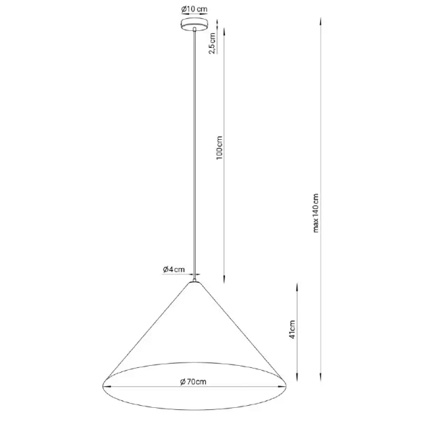 Wisząca salonowa lampa VESUVIO 41063 stożek szary czarny
