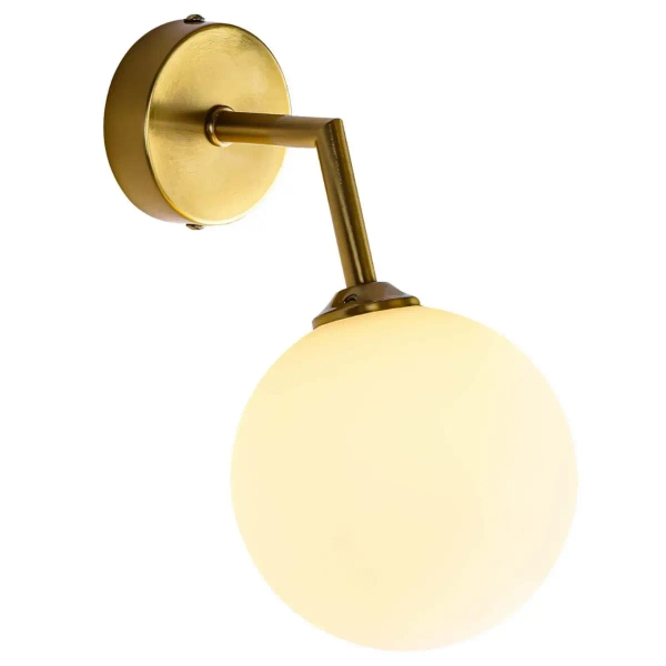 Kinkiet LAMPA ścienna DORADO LP-002/1W Light prestige loftowa OPRAWA szklana kula miedziana biała